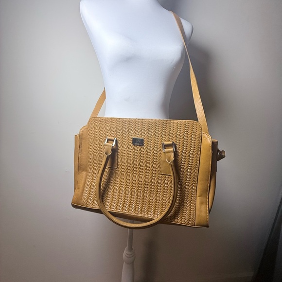 Handbags - Vélez Colombia Woven Leather Satchel / Tote – Tan – Crossbody Strap